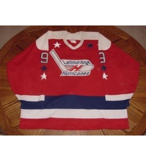 Custom WHL Lethbridge Hurricanes 94 95 Byron Ritchie Road Hockey Jersey Red